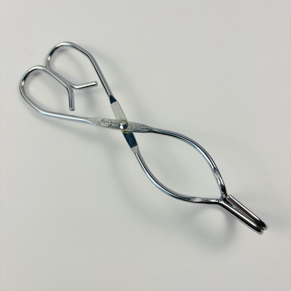 Vintage Ekco USA Metal Tongs 8" Scissor Style Serrated Kitchen Utensil